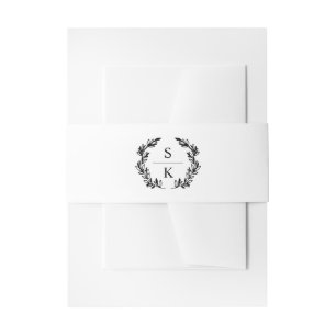 Bandeau De Faire-part Mariage Monogramme Couronne de Laurier Typographie