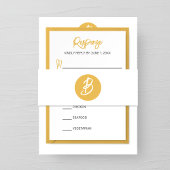 Bandeau De Faire-part Mariage Monogramme d'or solide