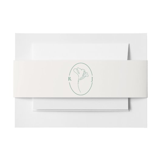 Bandeau De Faire-part Mariage Monogramme Elégant Emeraude Contourné (Devant Example)