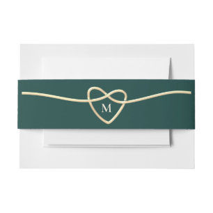 Bandeau De Faire-part Mariage Monogramme Emerald Green