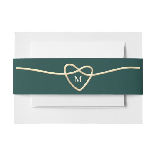 Bandeau De Faire-part Mariage Monogramme Emerald Green (Devant Example)
