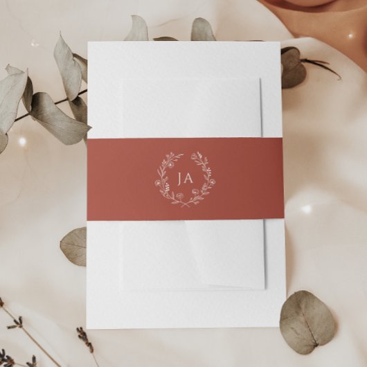 Bandeau De Faire-part Mariage Monogramme en terre cuite