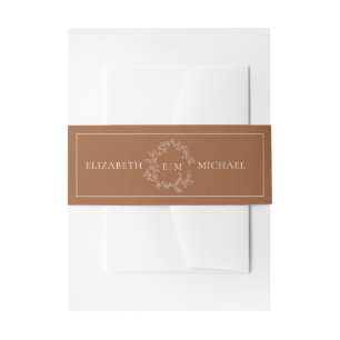 Bandeau De Faire-part Mariage Monogramme en terre cuite moderne