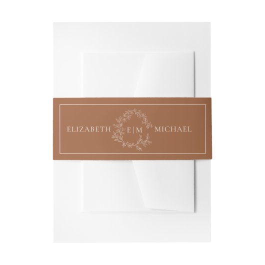 Bandeau De Faire-part Mariage Monogramme en terre cuite moderne (Devant example)