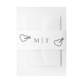 Bandeau De Faire-part Mariage Monogrammé Gris et Blanc (Devant example)