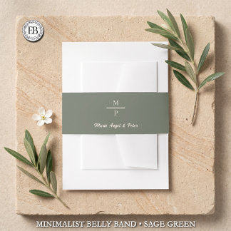Bandeau De Faire-part Mariage Monogramme Minimaliste Terreux Sage