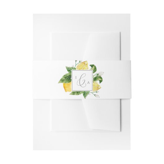 Bandeau De Faire-part Mariage Monogramme moderne Lemon Garden (Devant example)