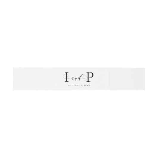 Bandeau De Faire-part Mariage monogramme noir et blanc (Plat)