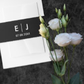 Bandeau De Faire-part Mariage Monogramme noir et blanc