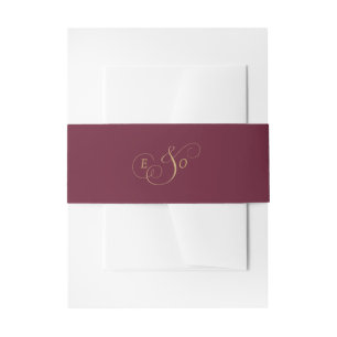 Bandeau De Faire-part Mariage Monogramme Or Bourgogne