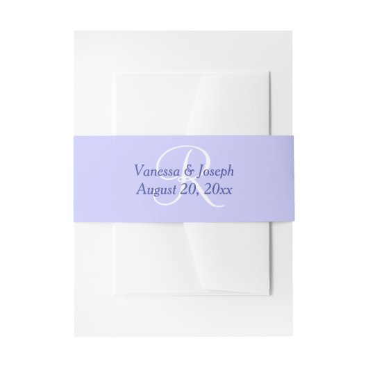 Bandeau De Faire-part Mariage Monogramme Pervenche (Devant example)