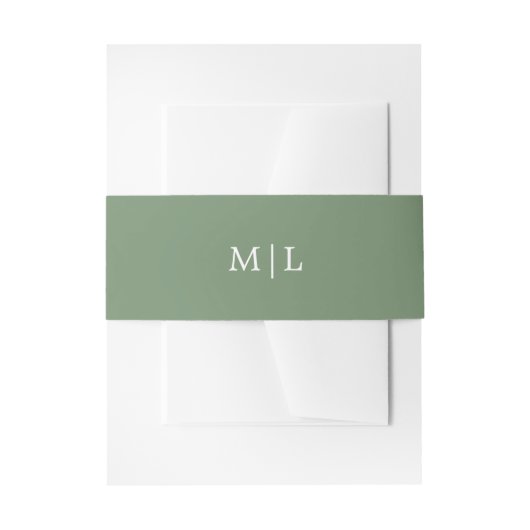 Bandeau De Faire-part Mariage Monogramme Simple Couleur Uni (Devant example)