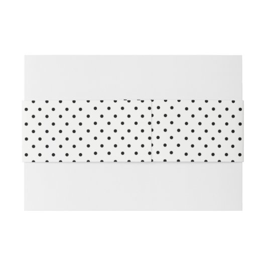 Bandeau De Faire-part Mariage motif de pois blanc noir (Dos exemple)