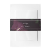 Bandeau De Faire-part Mariage Motif noir Moody Purple Blooms (Devant example)