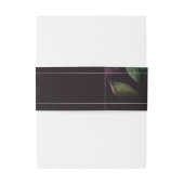 Bandeau De Faire-part Mariage Motif noir Moody Purple Blooms (Dos Example)