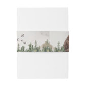 Bandeau De Faire-part Mariage Mountain Aquarelle Pine Tree Rustique (Dos Example)