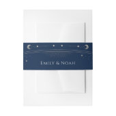 Bandeau De Faire-part Mariage mystique Bleu Argent Sun Moon Stars (Devant example)