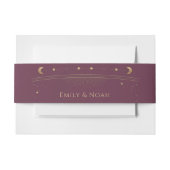 Bandeau De Faire-part Mariage mystique Plum Gold Sun Moon Stars (Devant Example)