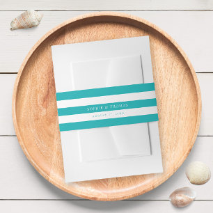 Bandeau De Faire-part Mariage nautique avec bandes blanches et couleur m