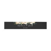 Bandeau De Faire-part Mariage noir beige floral (Plat)