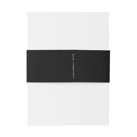 Bandeau De Faire-part Mariage noir blanc moderne (Dos Example)