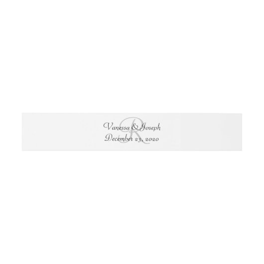 Bandeau De Faire-part Mariage noir blanc monogramme (Plat)