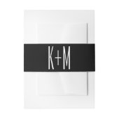 Bandeau De Faire-part Mariage noir blanc ultra moderne Big Monogram (Devant example)