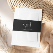 Bandeau De Faire-part Mariage noir et blanc élégant Monogramme