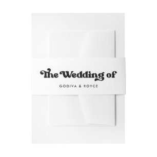 Bandeau De Faire-part Mariage noir et blanc rétro élégant