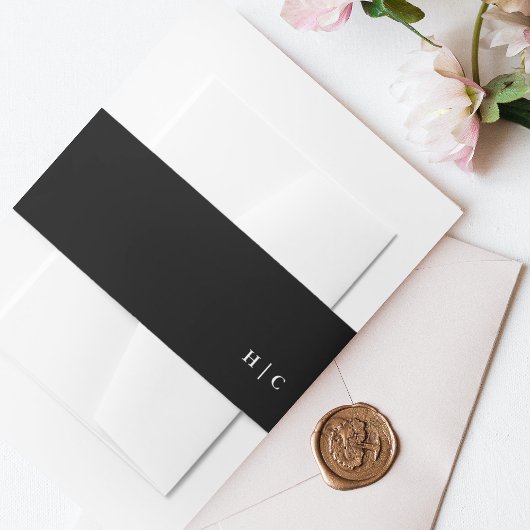 Bandeau De Faire-part Mariage noir Premium simple en texte moderne