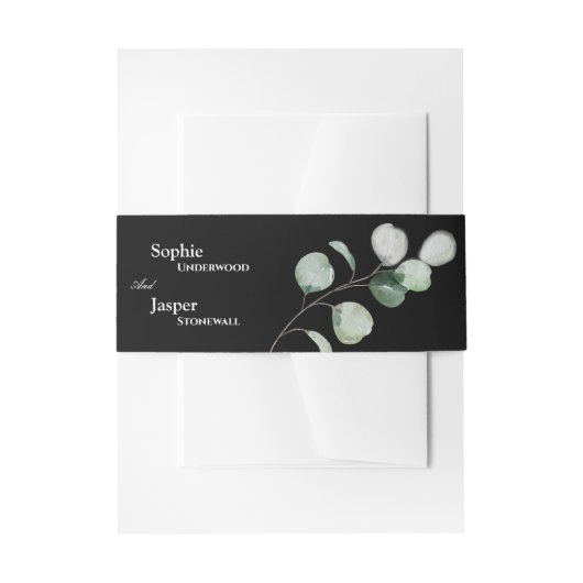 Bandeau De Faire-part Mariage noir vert moderne (Devant example)