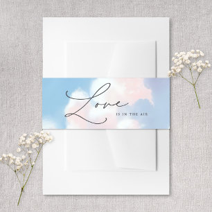 Bandeau De Faire-part Mariage Nuage Ciel Bleu Peint Amour Dans L'Air
