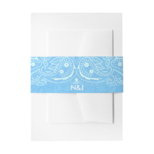 Bandeau De Faire-part Mariage occidental de campagne rustique paisley bl