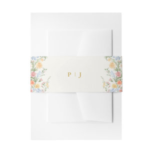 Bandeau De Faire-part Mariage Orné de Pastel Doux Jardin de Printemps en