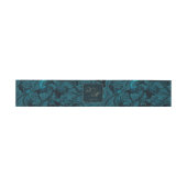 Bandeau De Faire-part Mariage Paisley officiel Dark Turquoise ID767 (Plat)