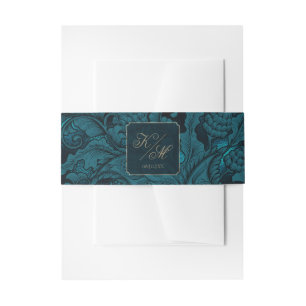 Bandeau De Faire-part Mariage Paisley officiel Dark Turquoise ID767
