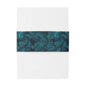 Bandeau De Faire-part Mariage Paisley officiel Dark Turquoise ID767 (Dos Example)