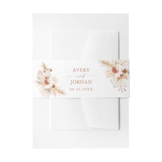 Bandeau De Faire-part Mariage Pampas Grass Boho Terracotta (Devant example)