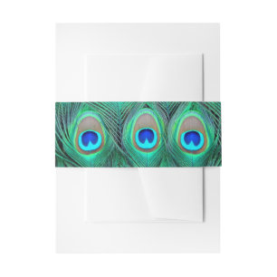 Bandeau De Faire-part Mariage Paon Vivid