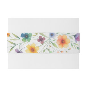 Bandeau De Faire-part Mariage Papillon Floral Aquarelle Coloré