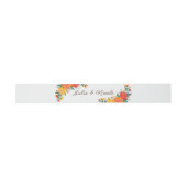 Bandeau De Faire-part Mariage Pastel Orange Yellow Spring Dahlia Fleurs (Plat)