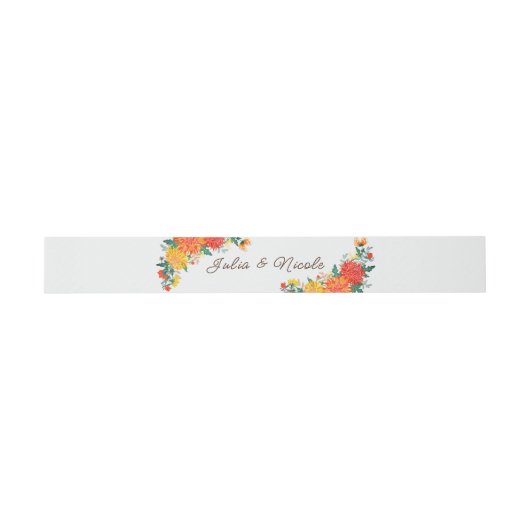 Bandeau De Faire-part Mariage Pastel Orange Yellow Spring Dahlia Fleurs (Plat)