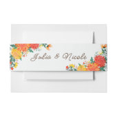 Bandeau De Faire-part Mariage Pastel Orange Yellow Spring Dahlia Fleurs (Devant Example)