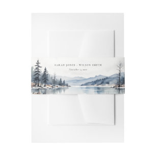 Bandeau De Faire-part Mariage paysager du lac de la neige d'hiver
