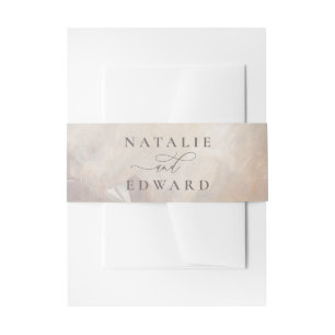 Bandeau De Faire-part Mariage peinte abstraite beige et crème