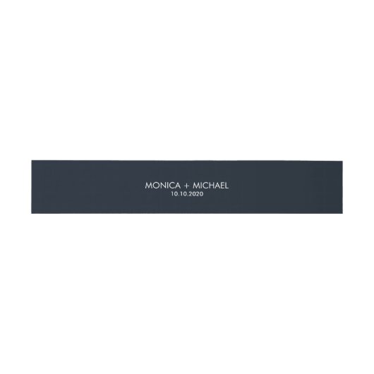 Bandeau De Faire-part Mariage personnalisé bleu foncé classique (Plat)