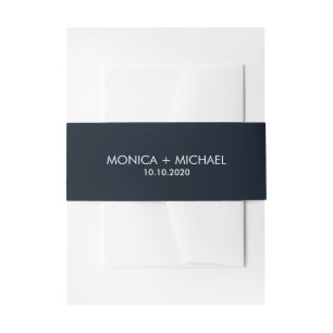 Bandeau De Faire-part Mariage personnalisé bleu foncé classique