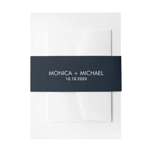 Bandeau De Faire-part Mariage personnalisé bleu foncé classique (Devant example)