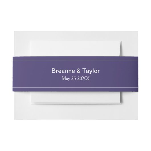 Bandeau De Faire-part Mariage personnalisé bleu violet simple (Devant Example)