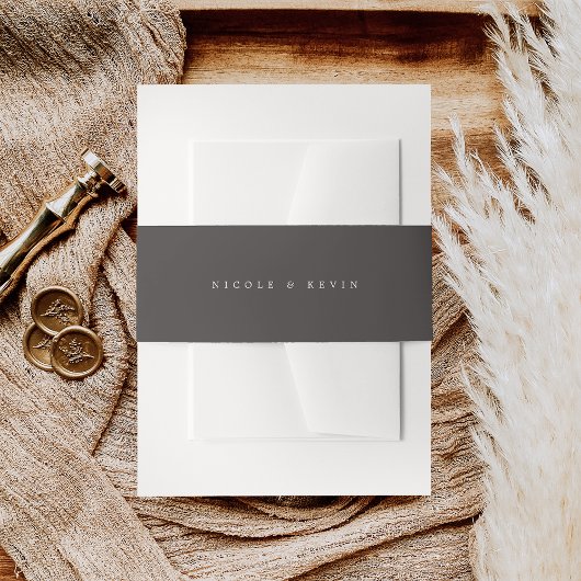 Bandeau De Faire-part Mariage personnalisé Brown au charbon de bois fonc